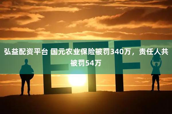 弘益配资平台 国元农业保险被罚340万，责任人共被罚54万